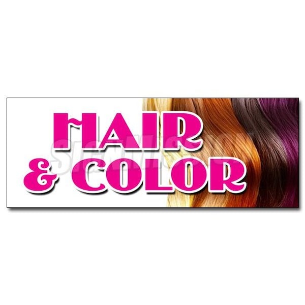 Signmission HAIR & COLOR DECAL sticker coloring manicurist pedicure perms stylist, D-12 Hair & Color D-12 Hair & Color - main